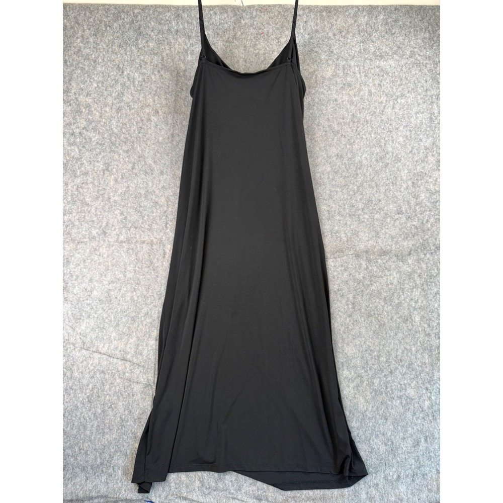 Fashion Nova Womens Black Spaghetti Strap Maxi Dress Side Slit Size Large - Picture 7 of 9